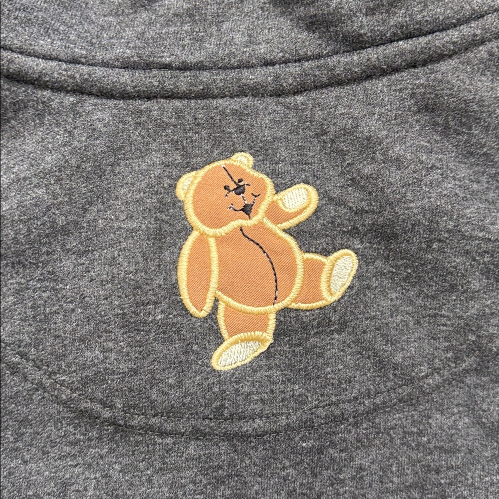 Cottage Cove | Vintage Grey Long Sleeve Polo Sweater with Bear Embroidery Size M - Picture 10 of 10